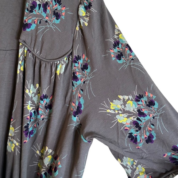 Boden Womens Stretch Knit Gray Floral Wrap Dress Size 14L - Picture 4 of 6